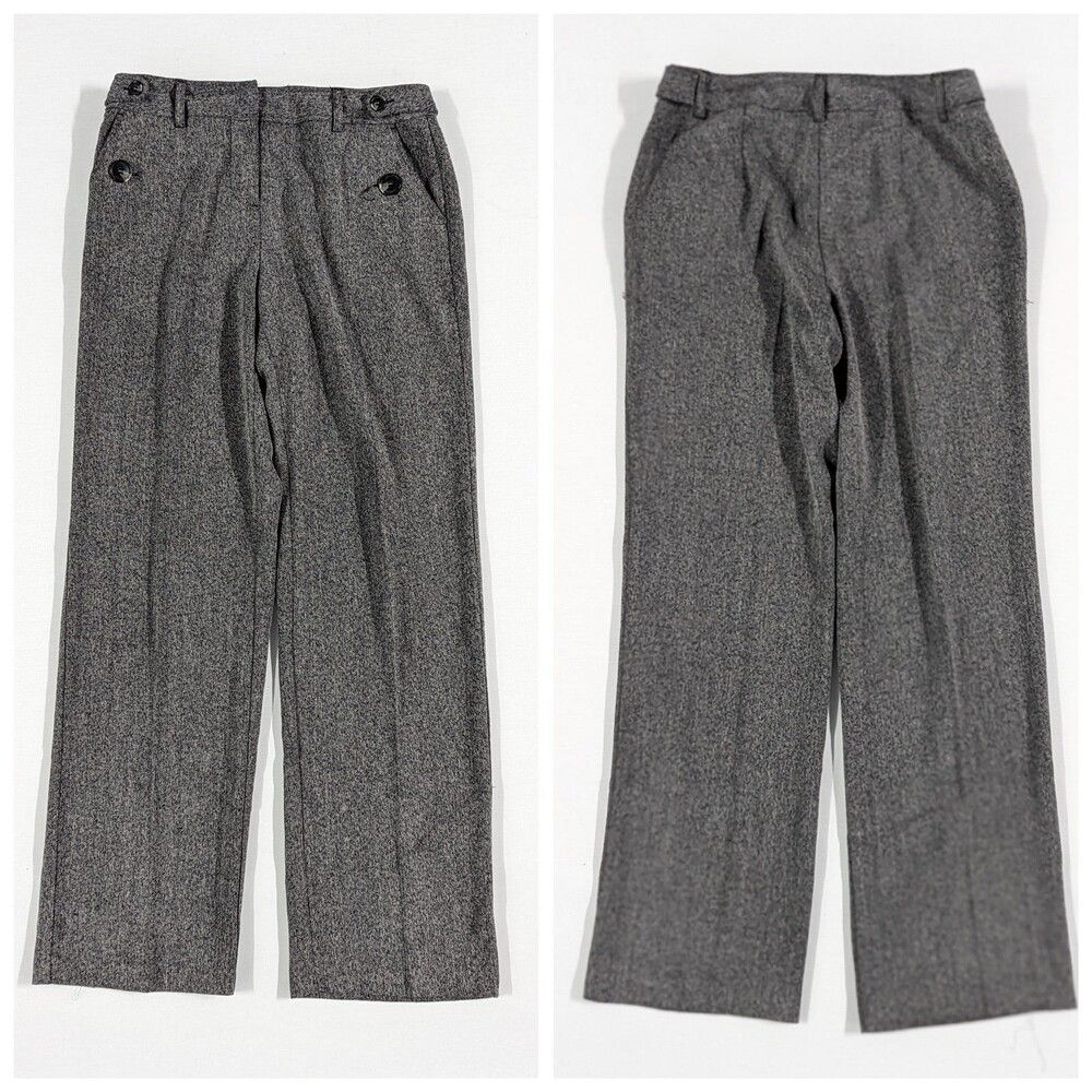 Dressbarn Size 4 Grey Heathered Dress Pants‎ with decorative buttons Tailored